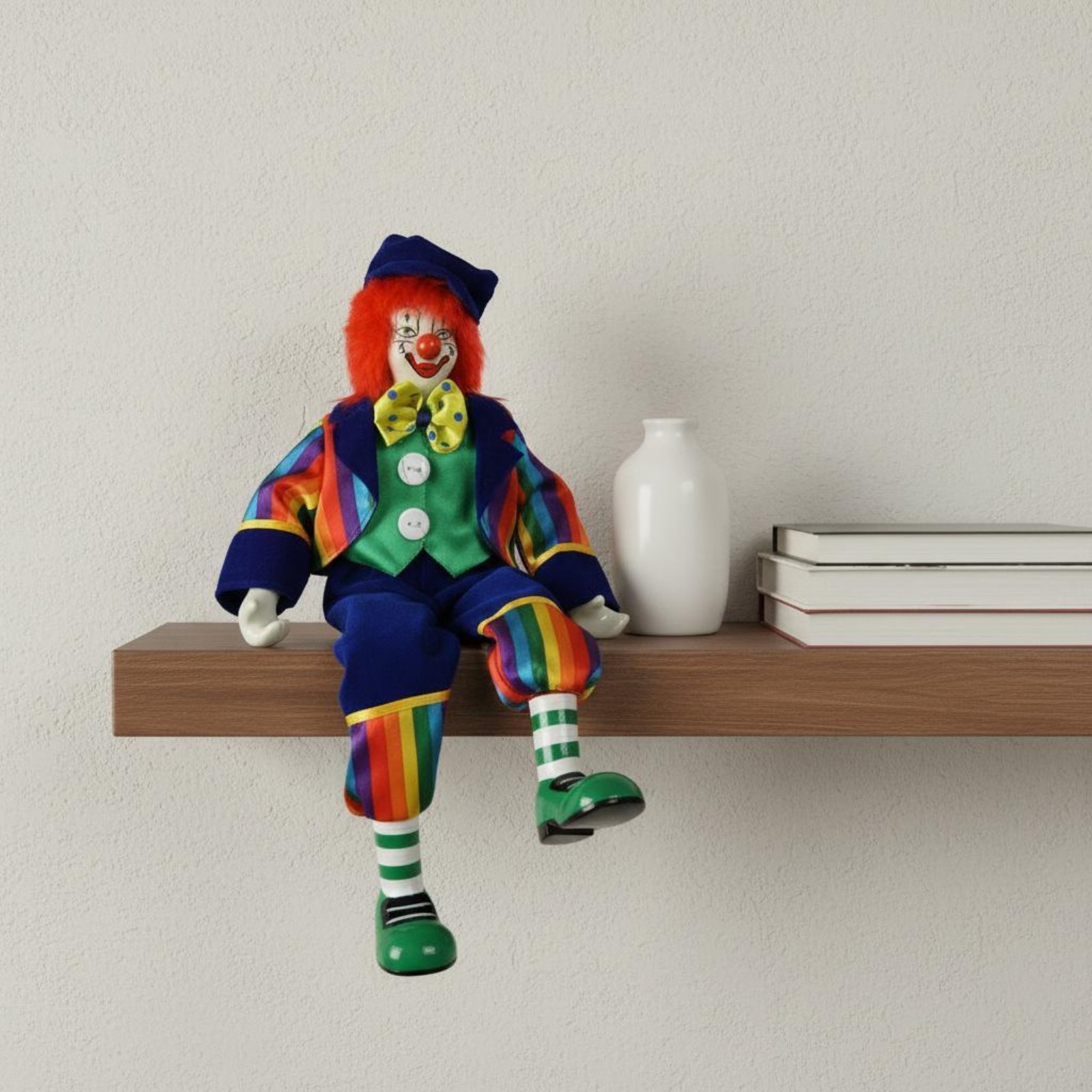 Vintage Collectible Clowns - Boneco Palhaço com Pernas Penduradas, Figurinha