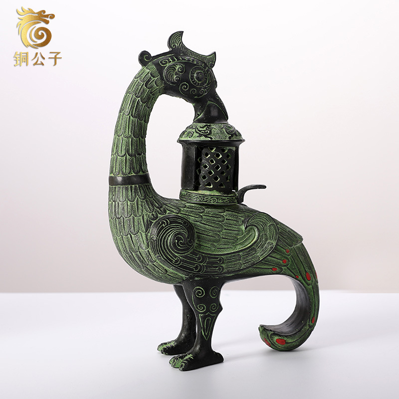 Collectible Vintage Lamps - Phoenix pássaro antigo bronze artesanato lâmpada